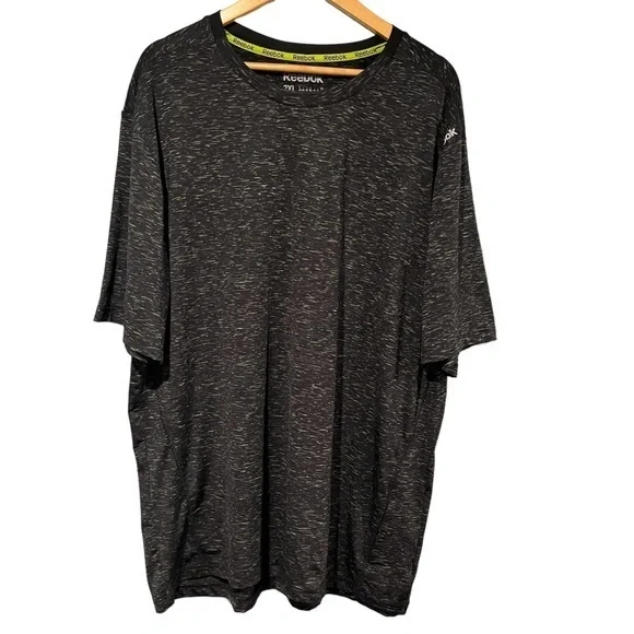 Reebok Mens XXL Black Space Dye Speedwick Athletic T-Shirt #310 - Picture 1 of 15